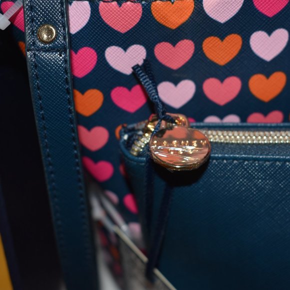 DABNEY LEE 2 Piece Wristlet/Pouch Set Pink Hearts *New With Tags* - Picture 10 of 13